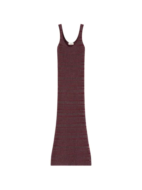 RETORI check-stitch sleeveless maxi dress