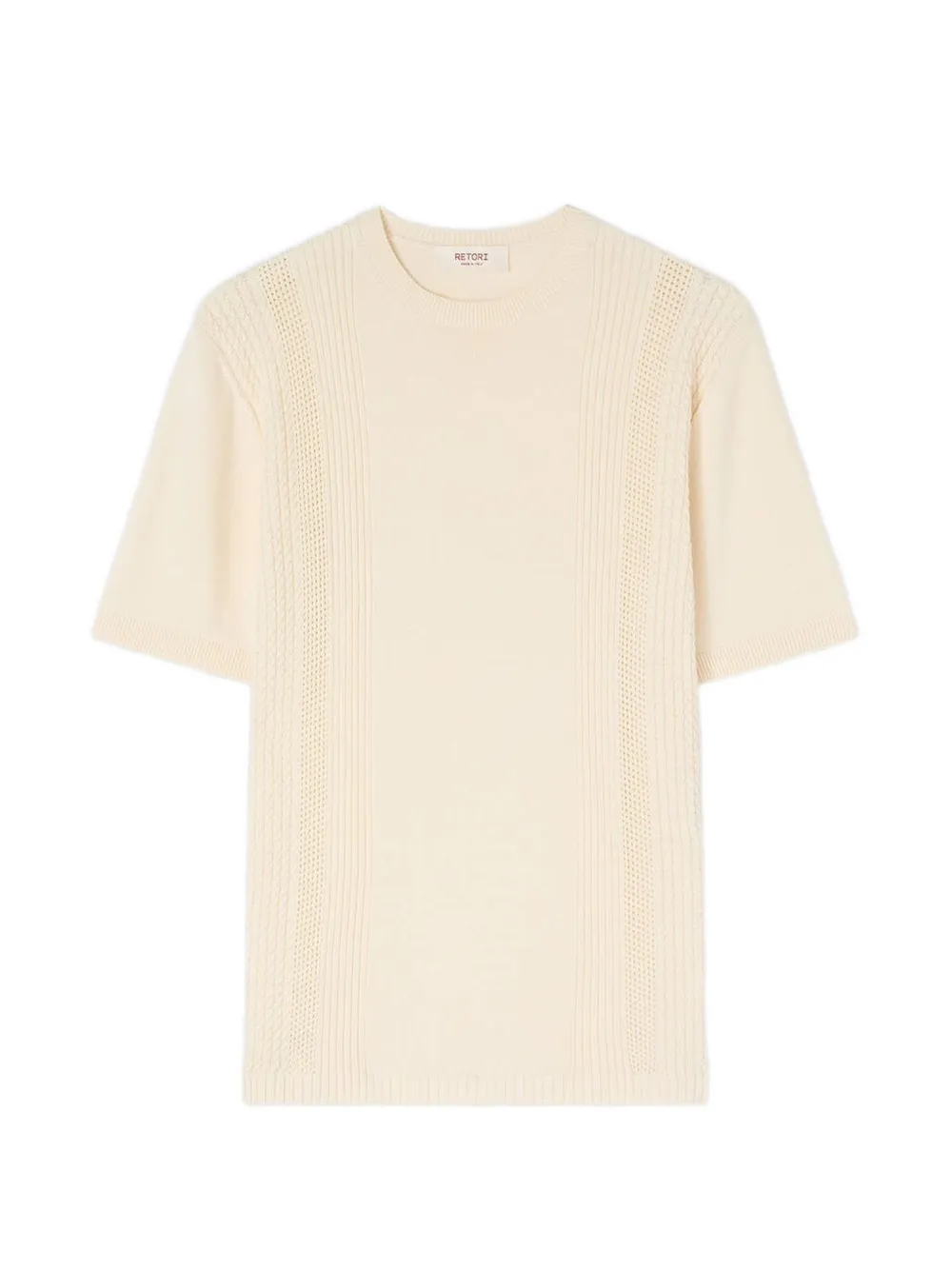 RETORI mixed-stitch knit T-shirt - Nude