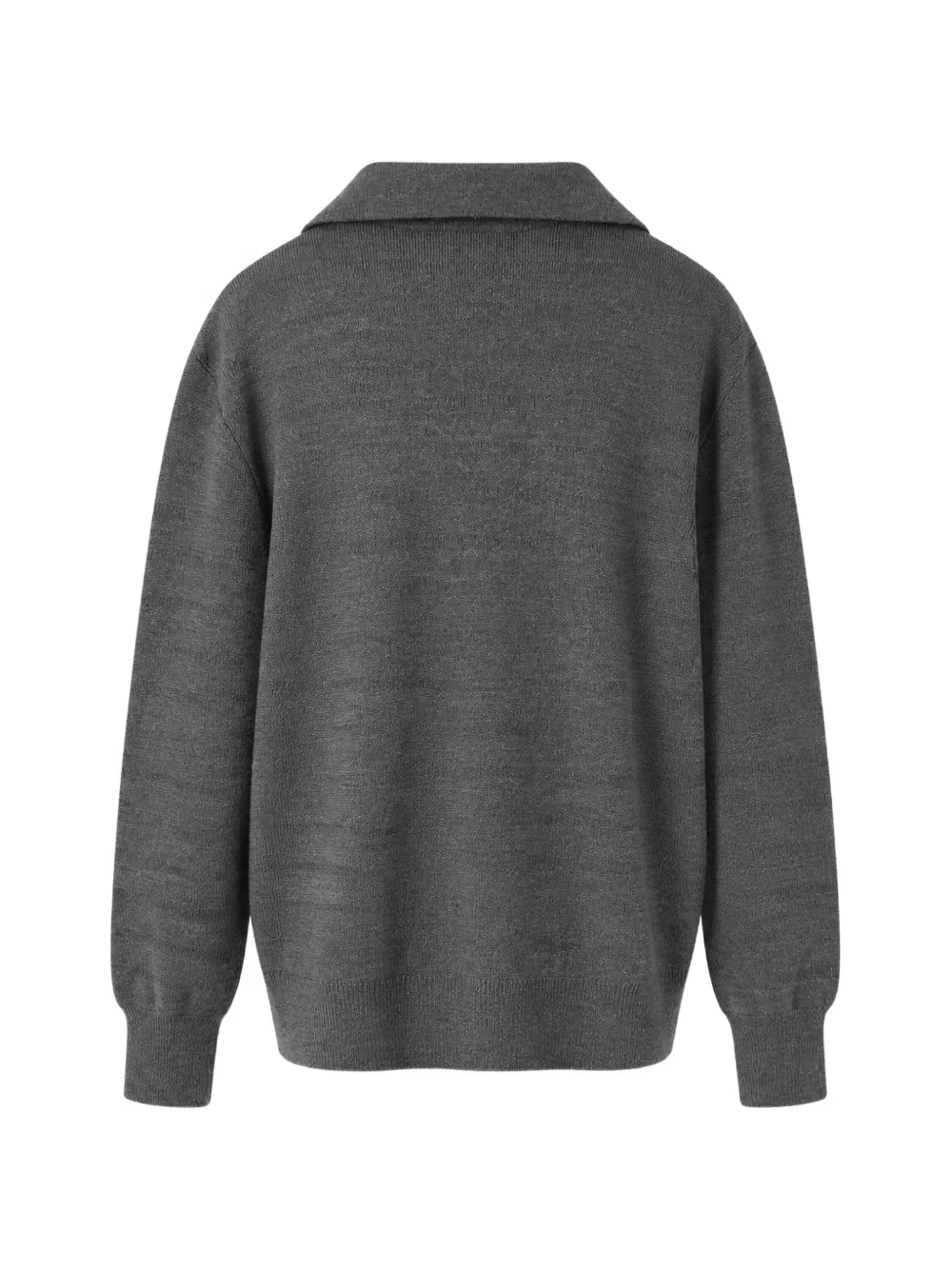 RETORI Wollen poloshirt met lange mouwen Grijs