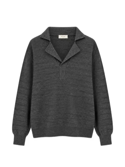 RETORI knitted long-sleeved wool polo shirt