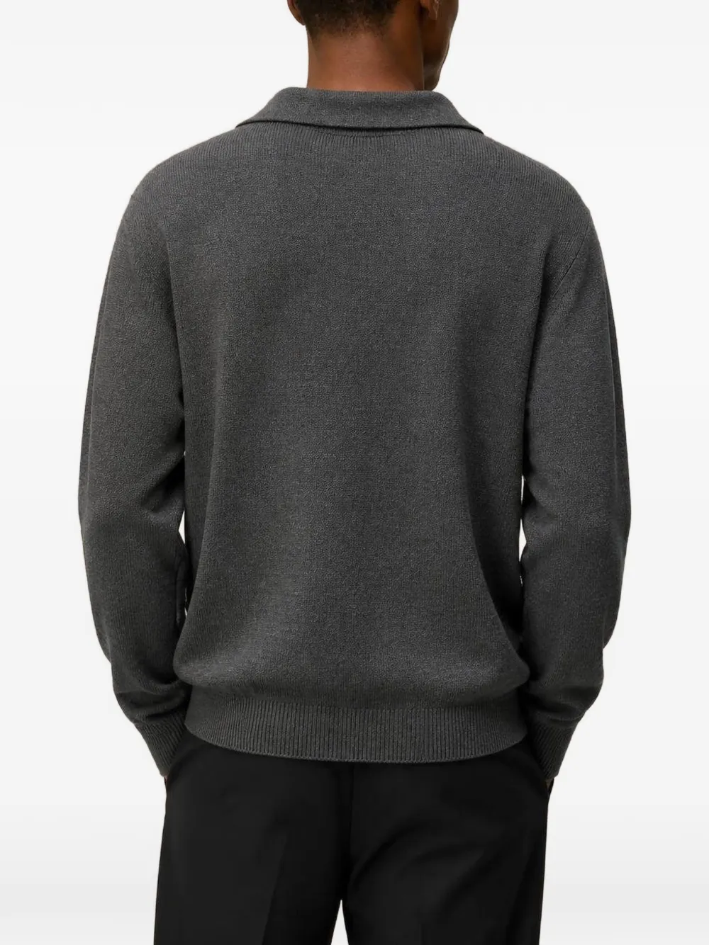 RETORI Wollen poloshirt met lange mouwen Grijs