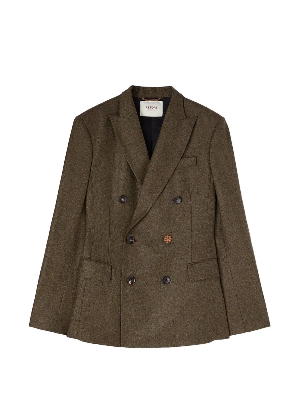 RETORI double-breasted peak-lapel wool blazer - Verde