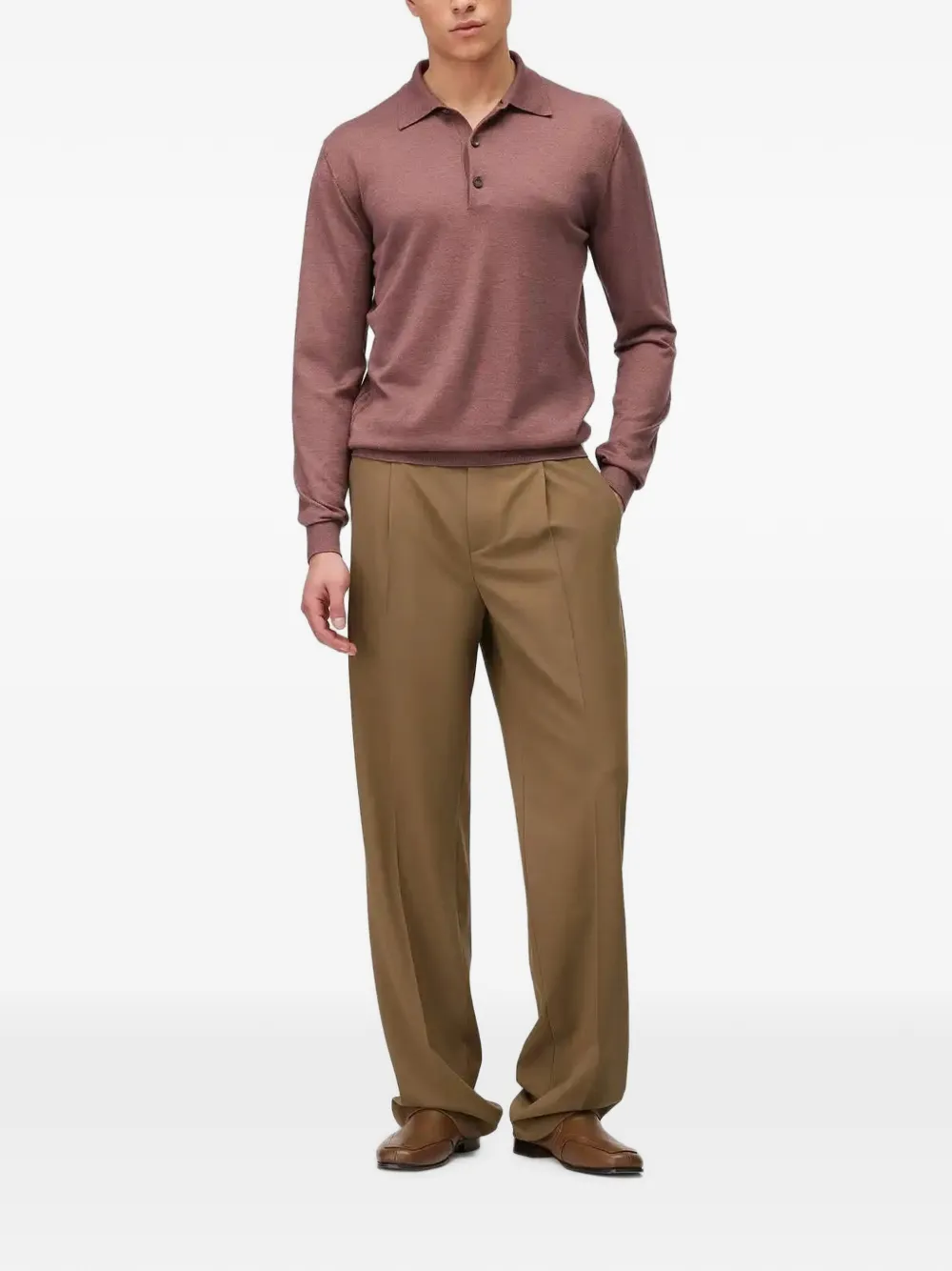 RETORI Poloshirt met lange mouwen Roze