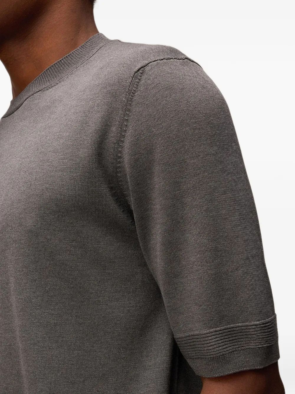 RETORI silk-knit T-shirt Grijs