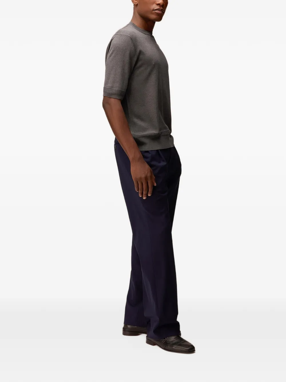 RETORI silk-knit T-shirt Grijs