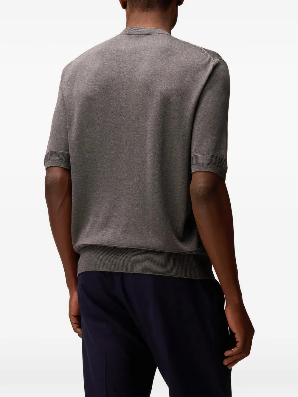 RETORI silk-knit T-shirt Grijs