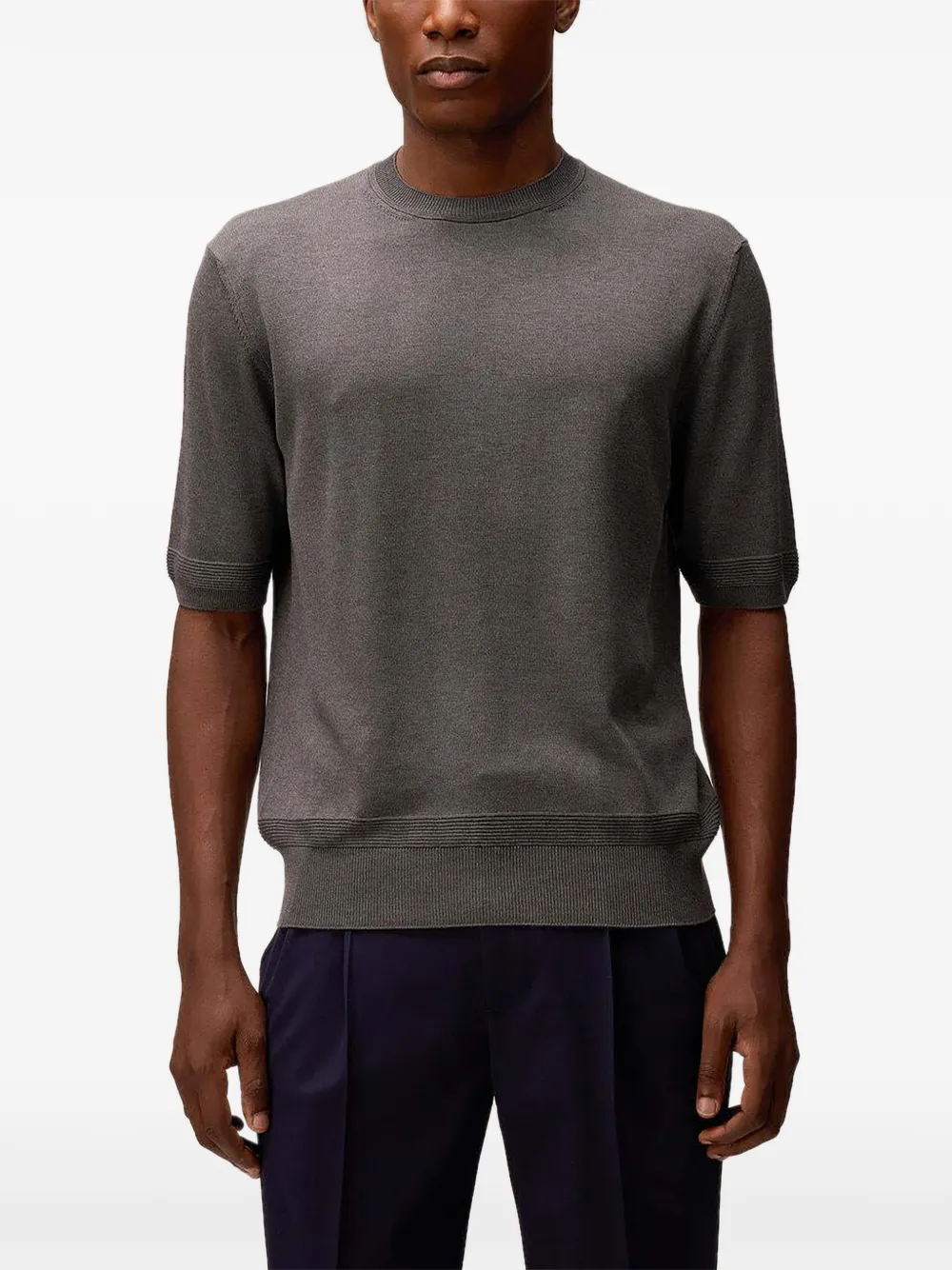 RETORI silk-knit T-shirt Grijs