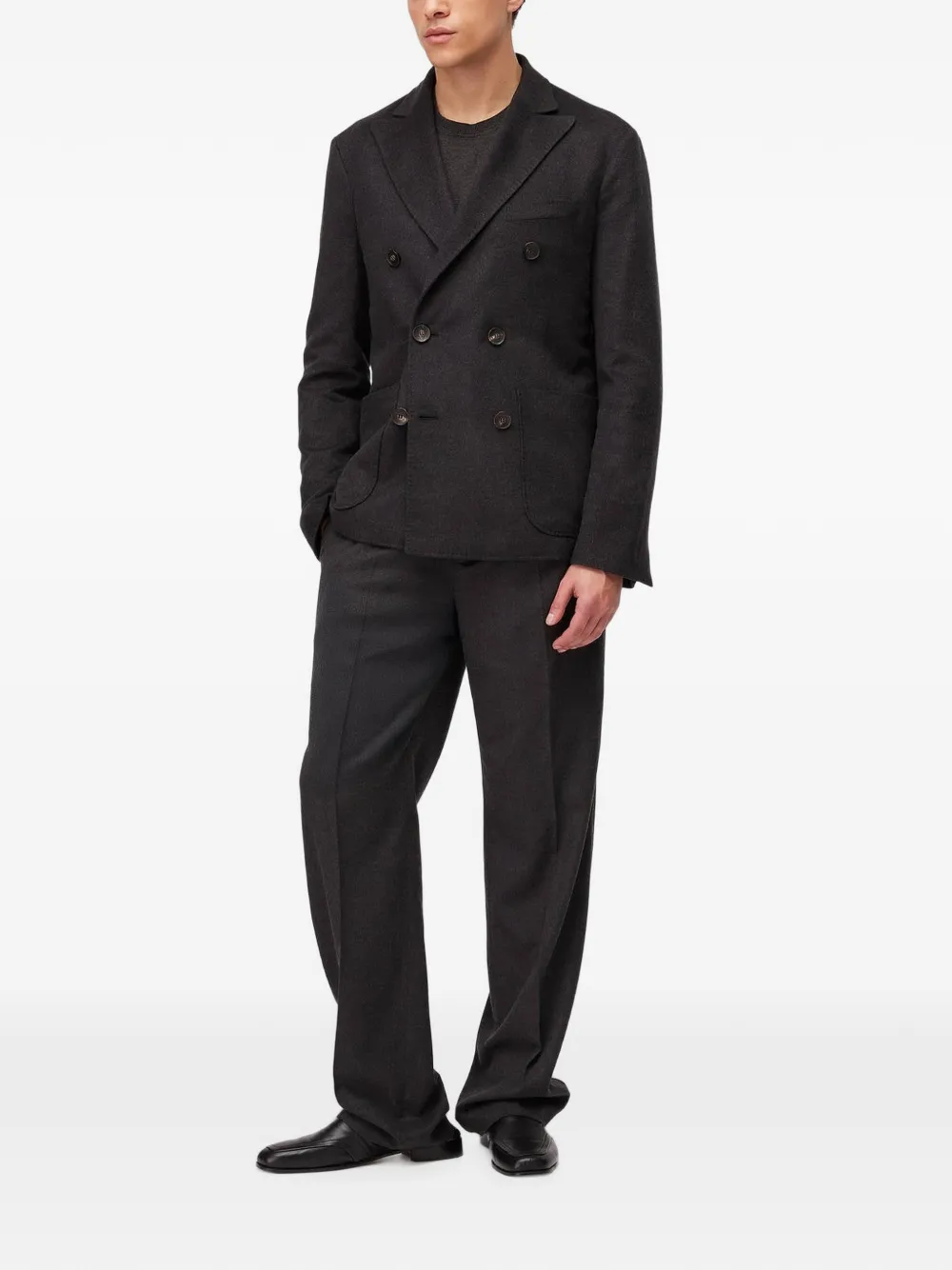 RETORI Blazer met dubbele rij knopen en zak Grijs