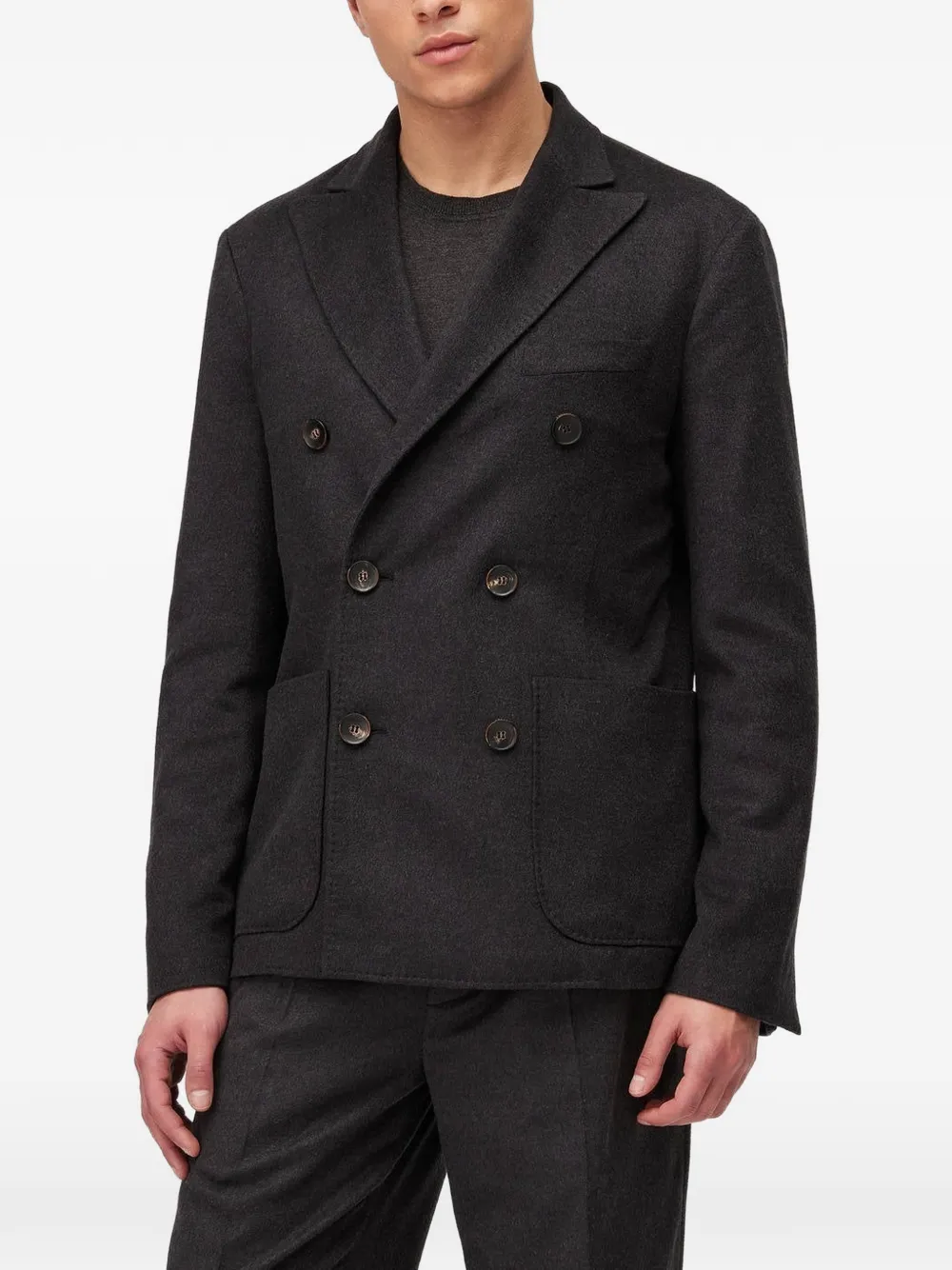 RETORI Blazer met dubbele rij knopen en zak Grijs