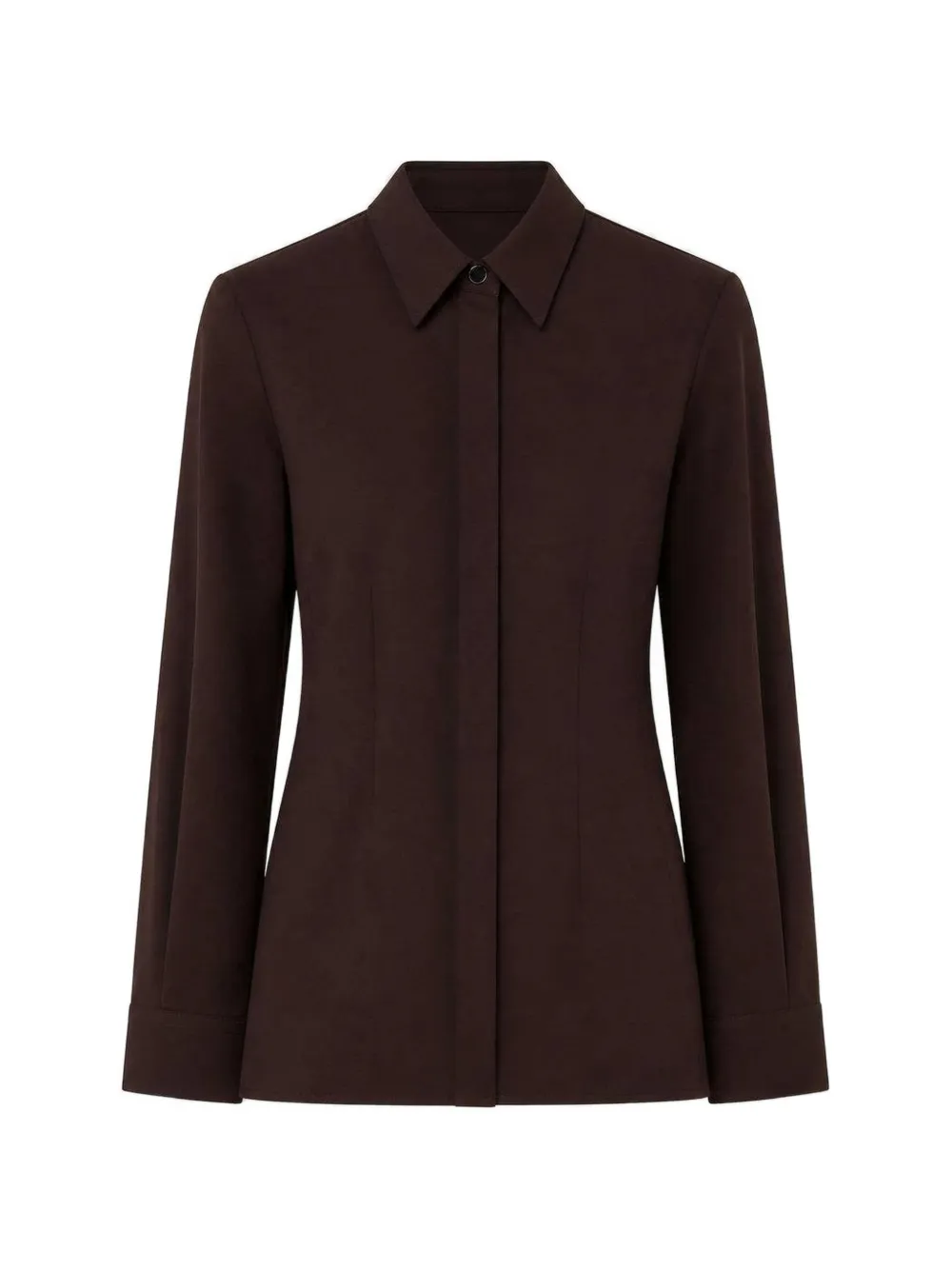 RETORI fitted jewel-button shirt - Brown