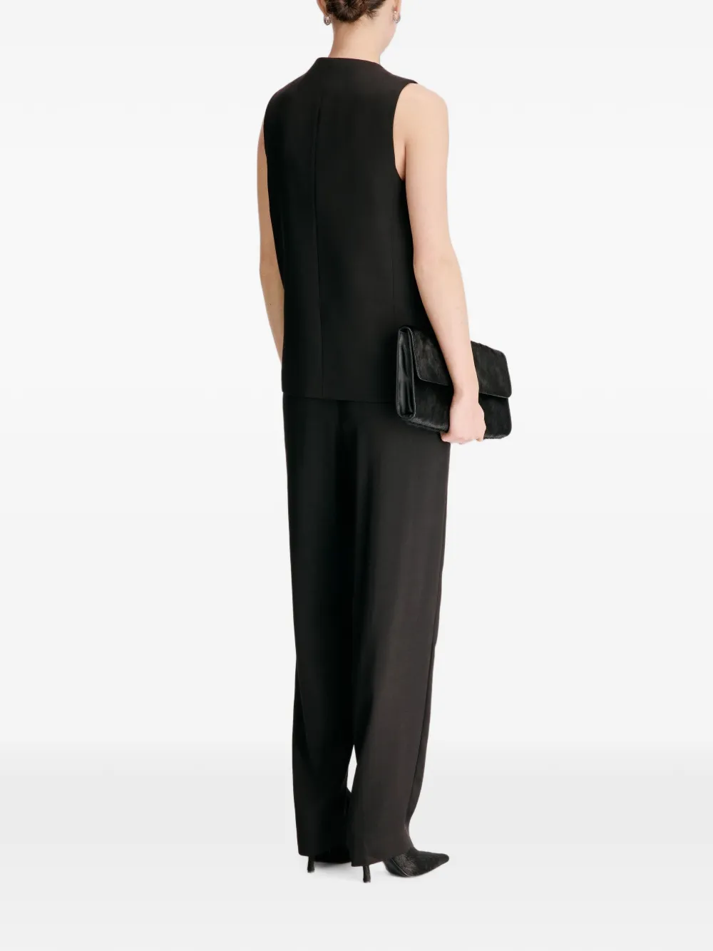 LouLou de Saison Jane button-up mouwloos gilet Zwart