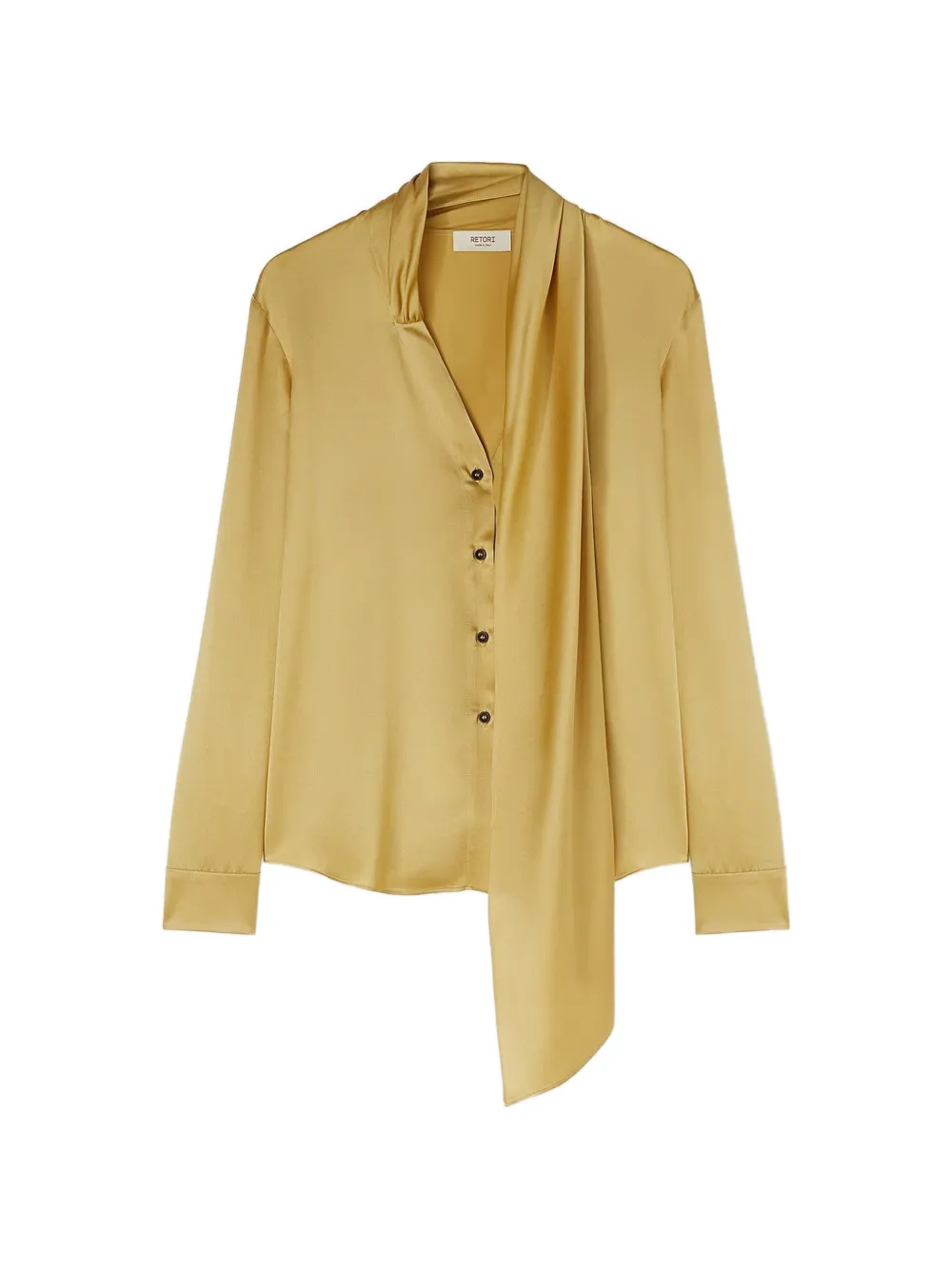 RETORI silk scarf-detail shirt - Gelb