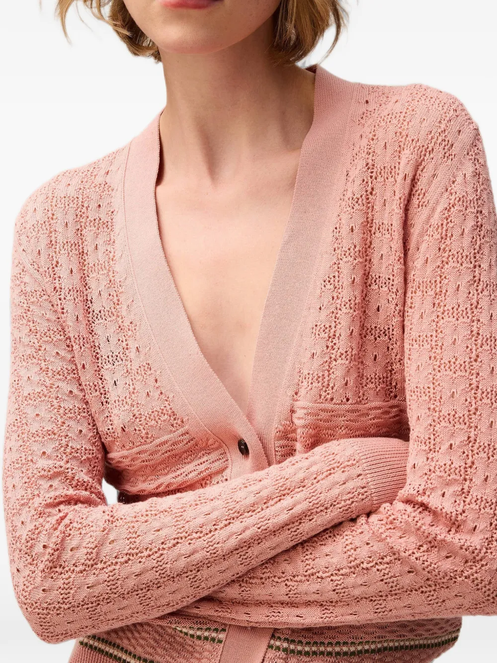 RETORI Gebreid vest met stiksels Roze