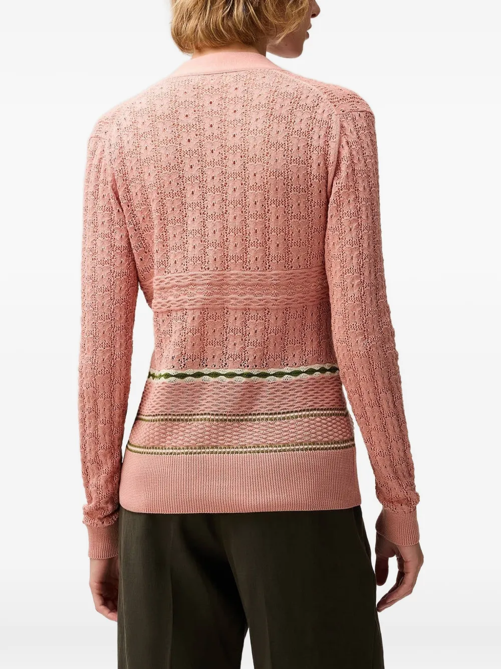 RETORI Gebreid vest met stiksels Roze