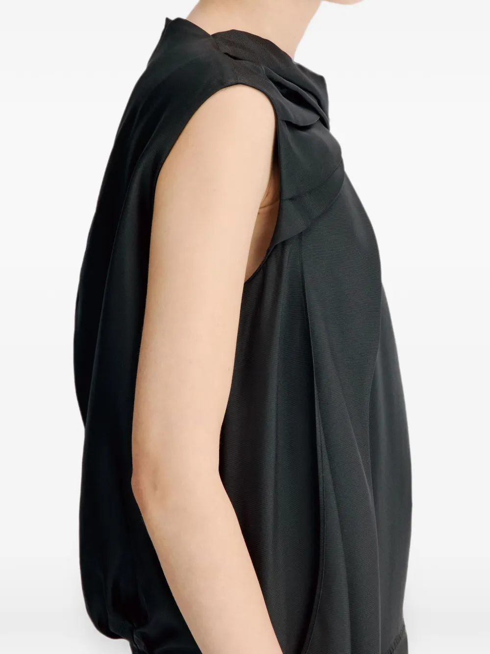 LouLou de Saison Izia midi-jurk met gedrapeerd detail Zwart