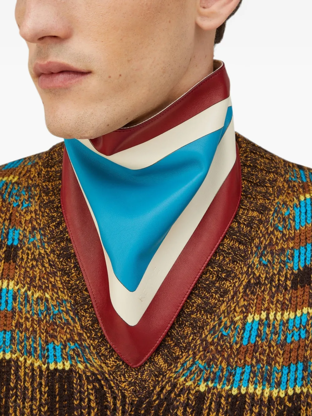 RETORI Gebreide top met V-hals en jacquard Bruin