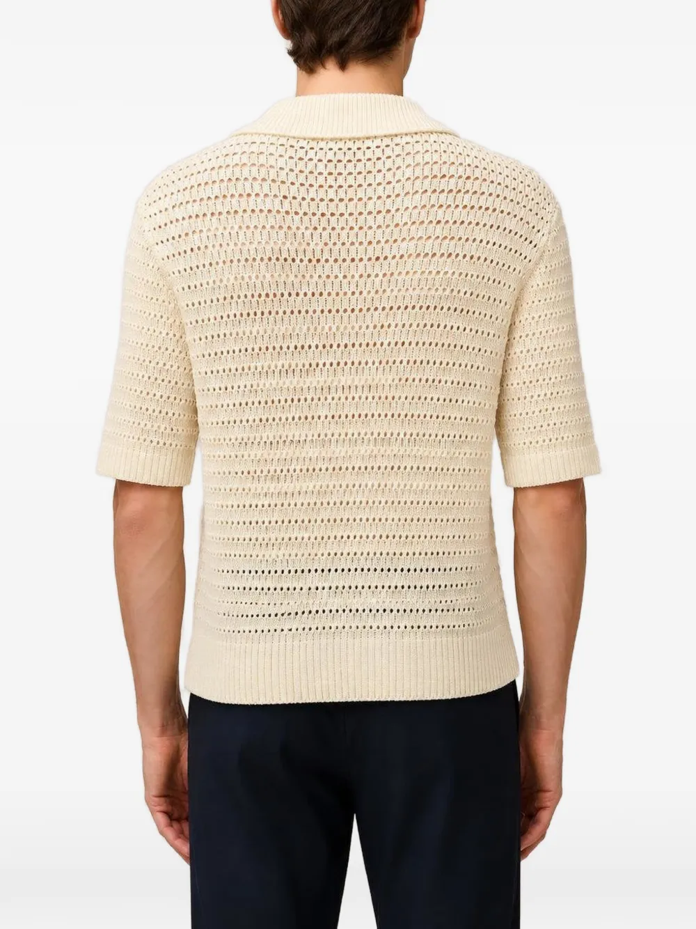 RETORI Poloshirt met katoenen stiksels Beige