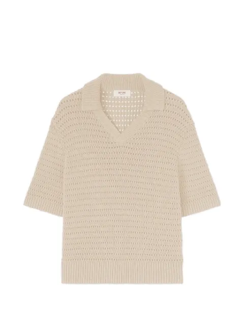 RETORI net-stitch cotton polo shirt