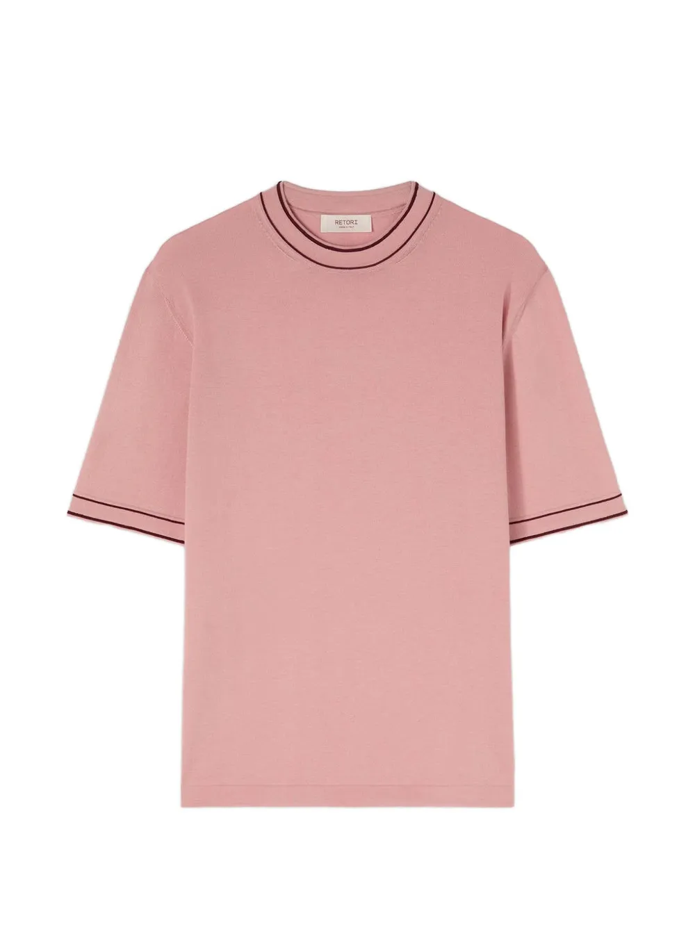 RETORI stripe-detail knit T-shirt - Rosa