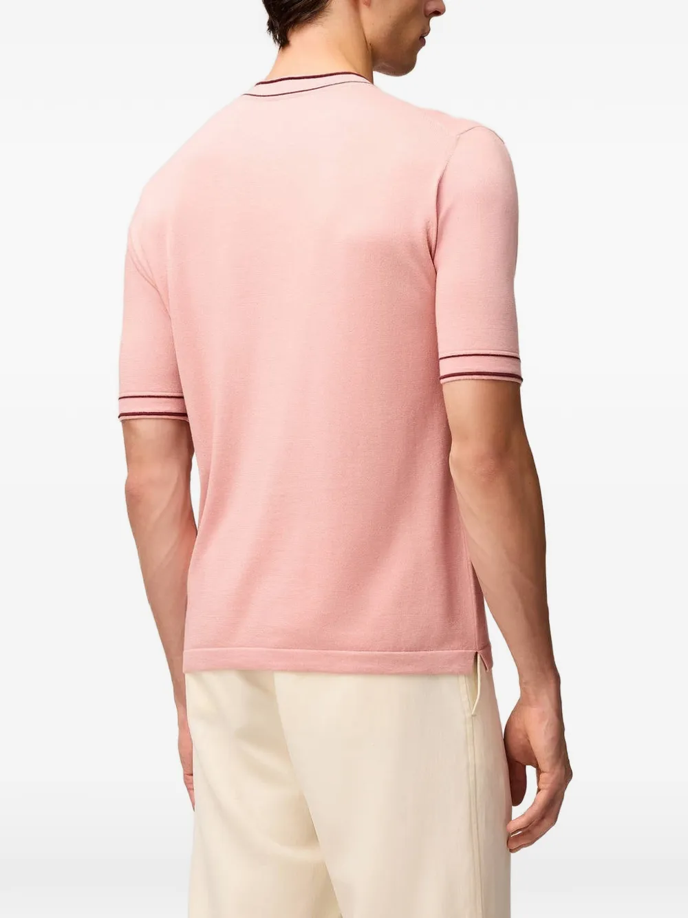 RETORI Gebreid T-shirt met streepdetail Roze