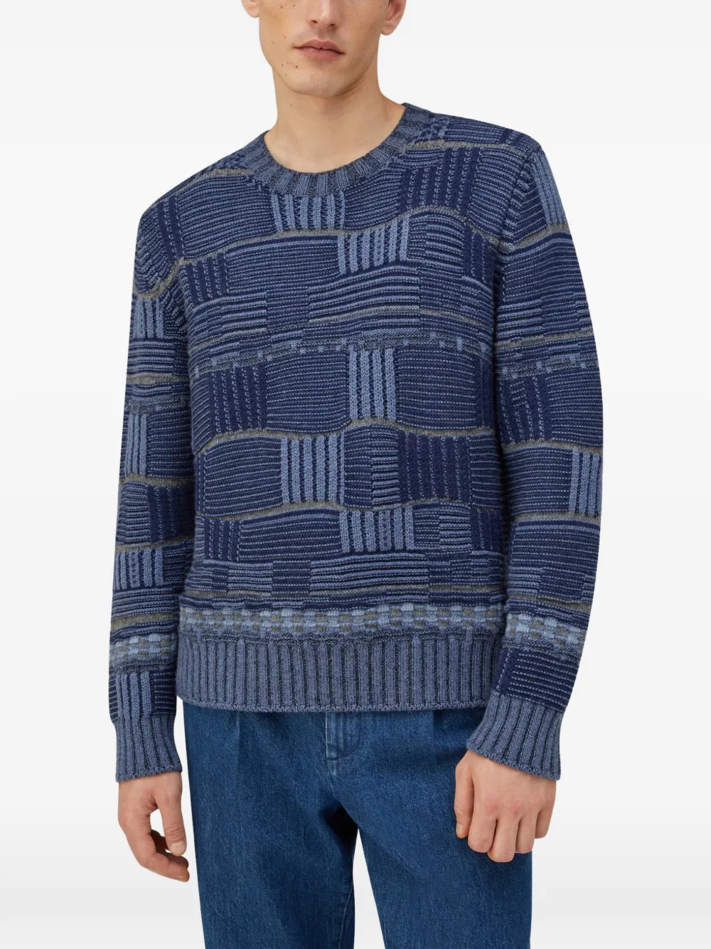 RETORI Opposites Dance trui met ronde hals Blauw