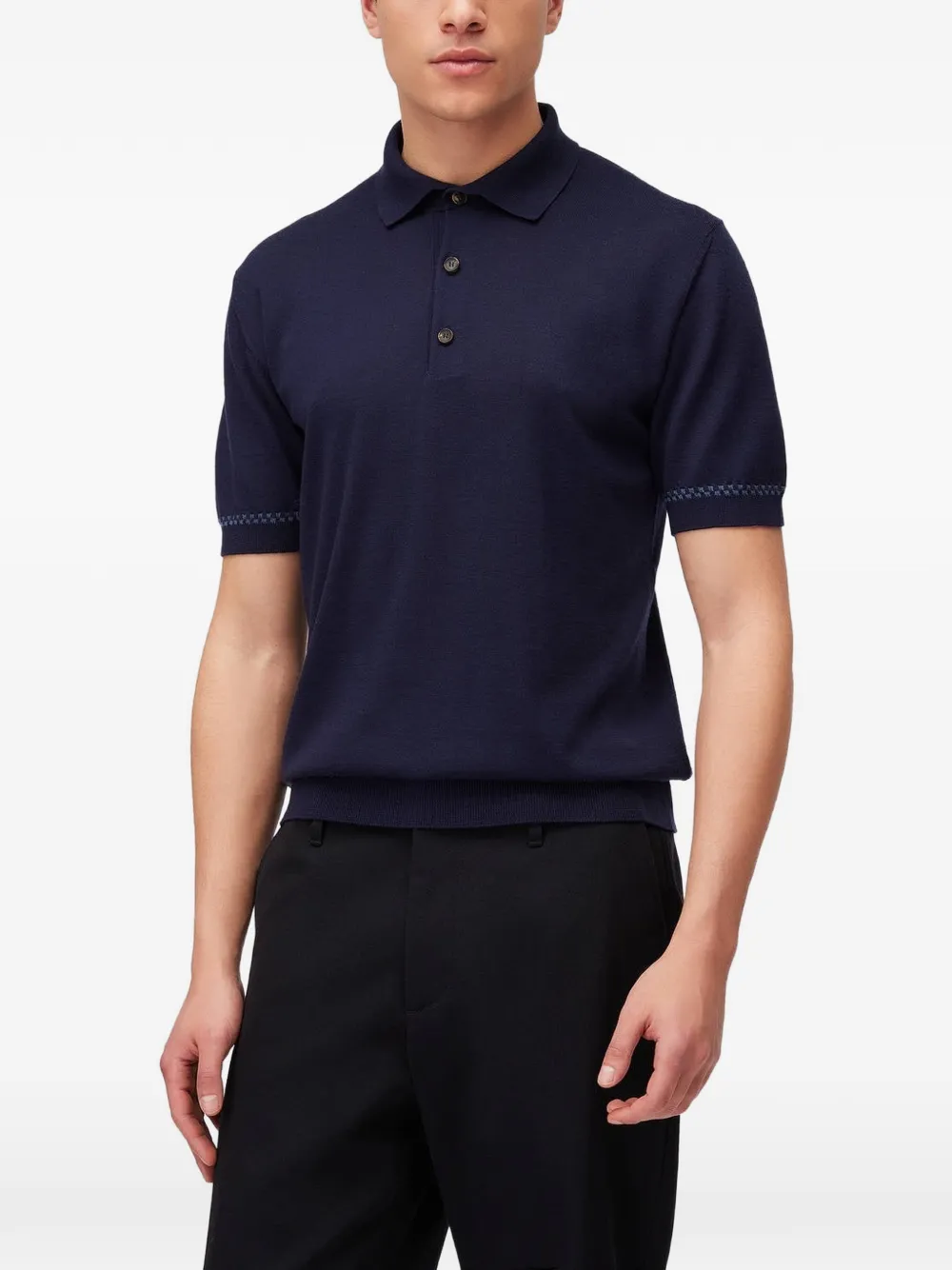 RETORI Poloshirt met Damier-patroon Blauw