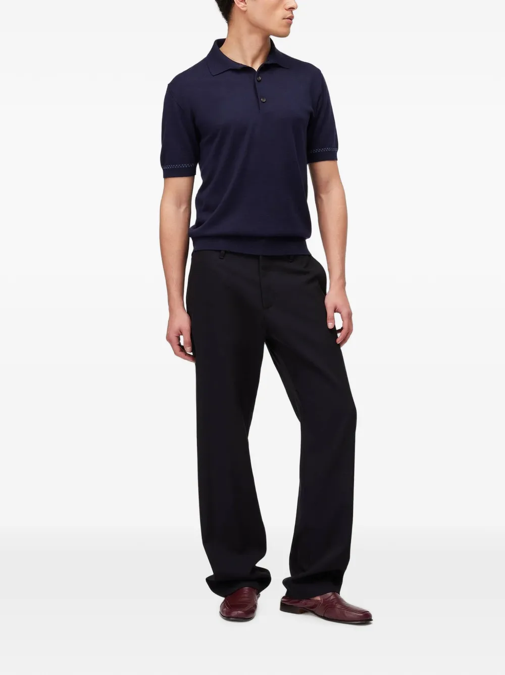RETORI Poloshirt met Damier-patroon Blauw