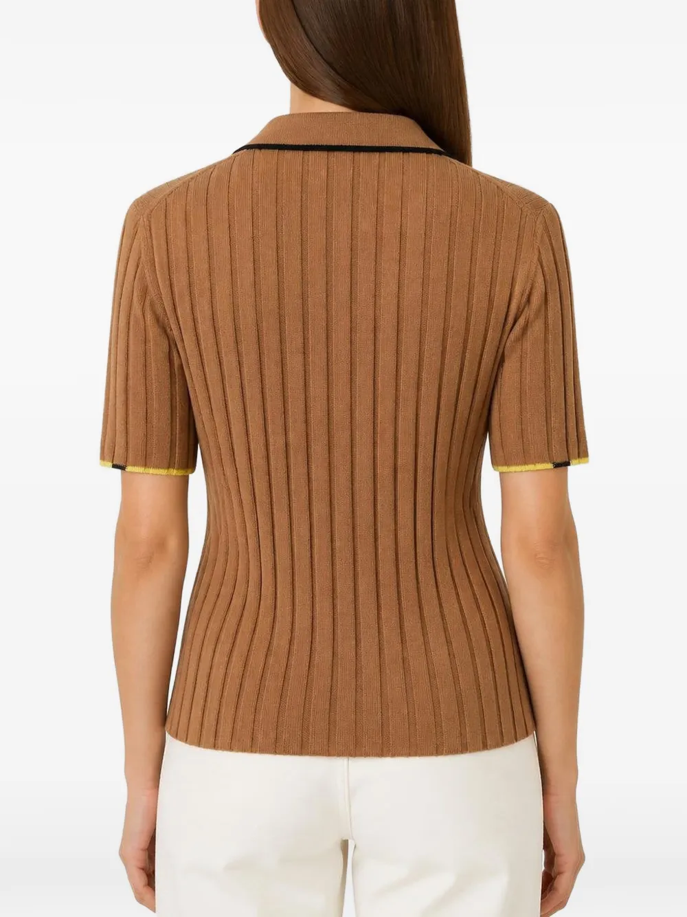 RETORI Geribbeld T-shirt Bruin