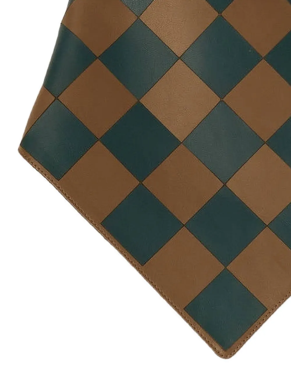 RETORI Leren bandana met Damier-patroon Bruin