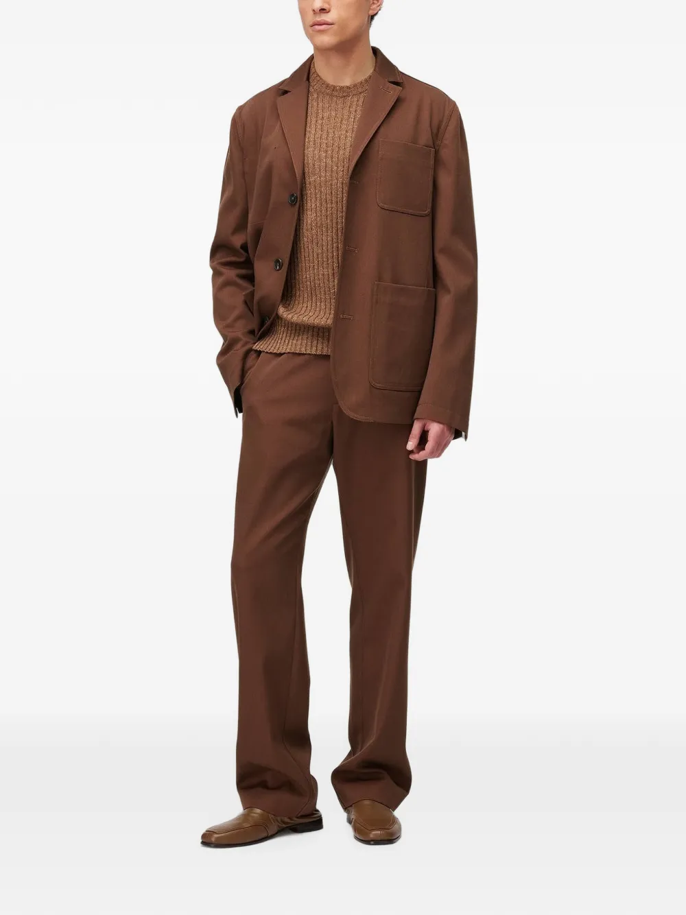 RETORI Straight broek met denim-effect Bruin