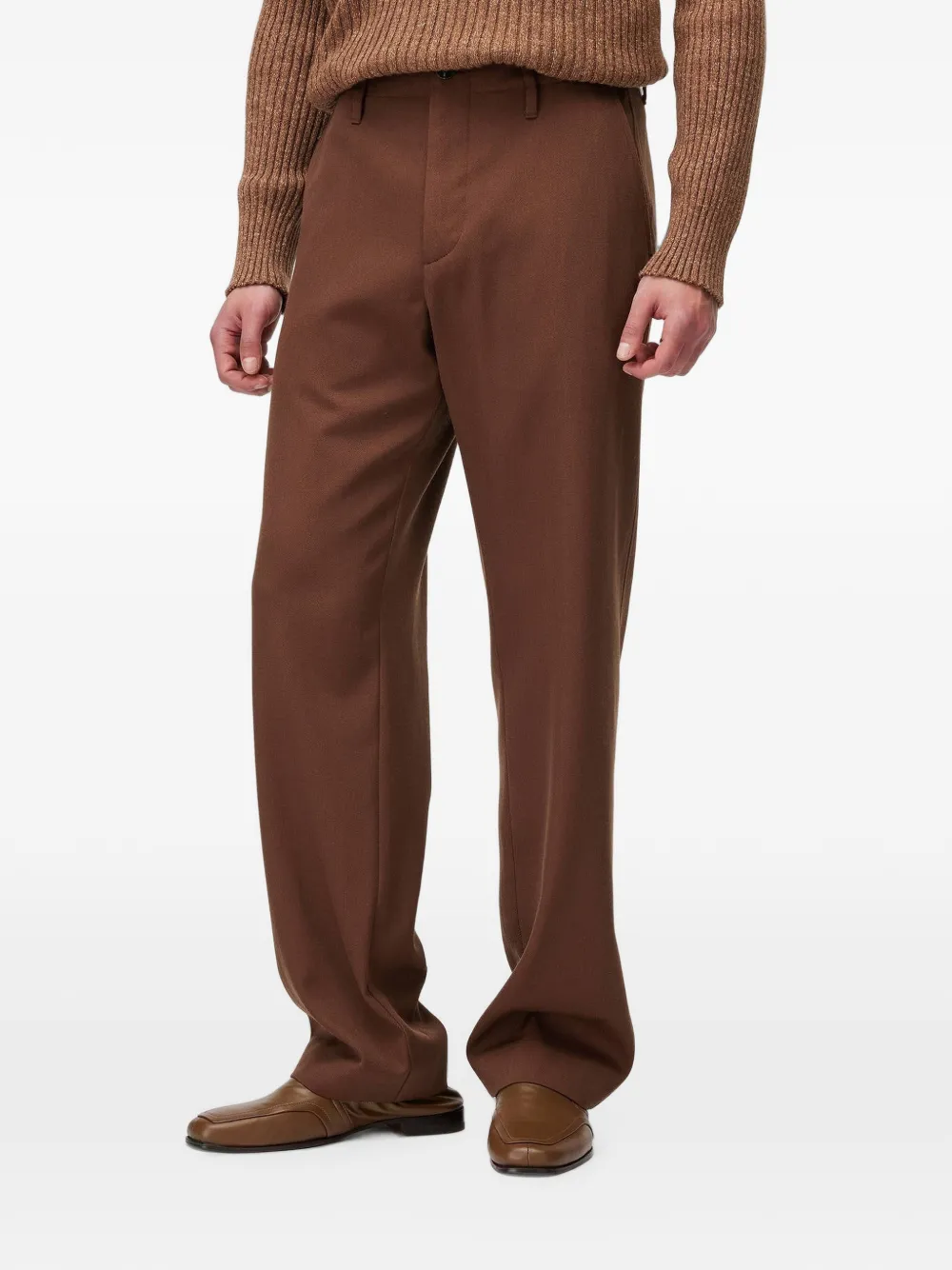 RETORI Straight broek met denim-effect Bruin