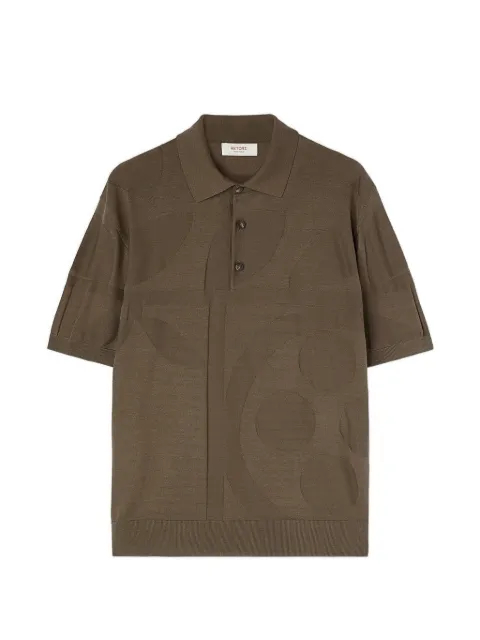 RETORI botanical-pattern silk polo shirt