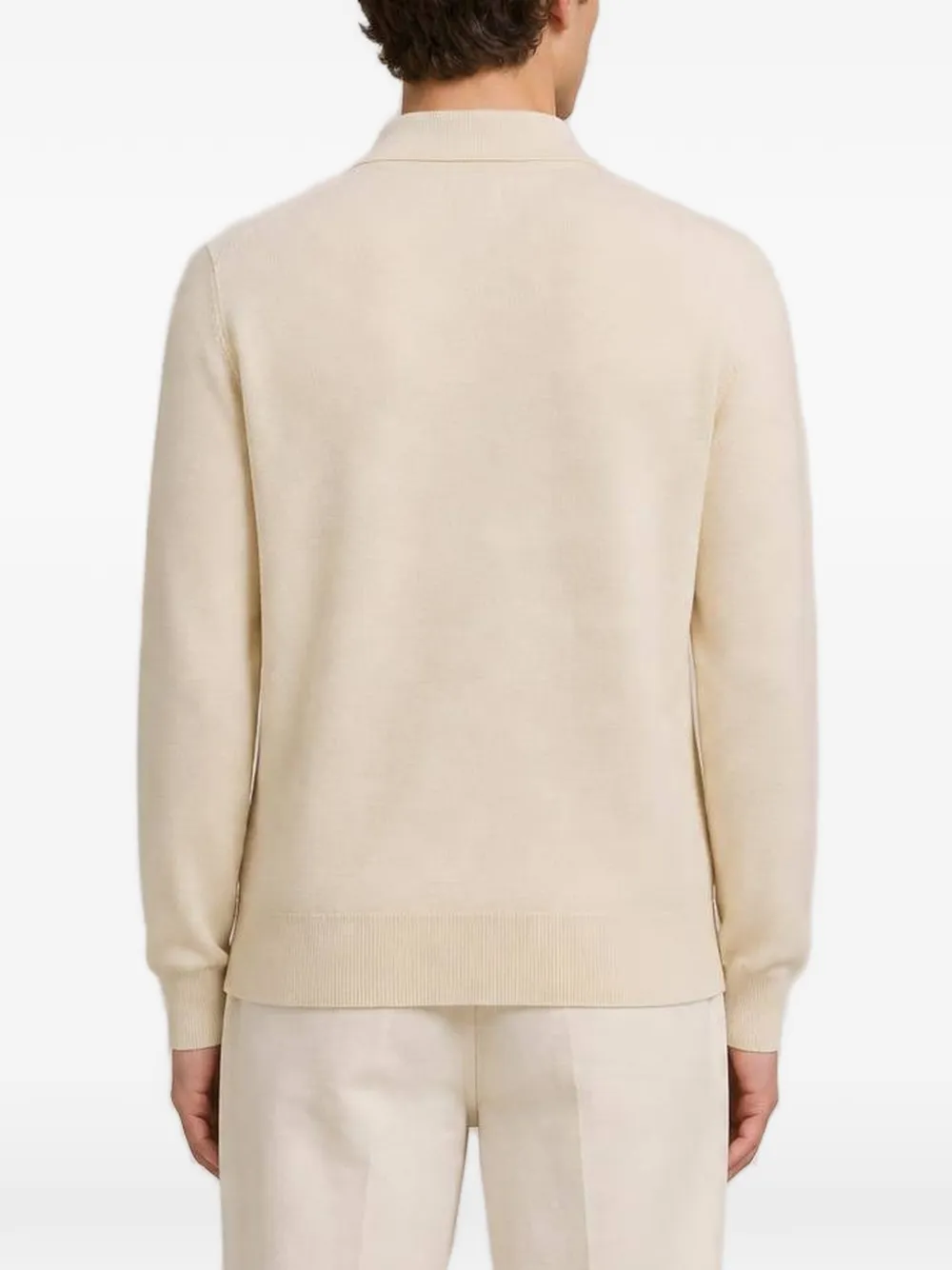 RETORI Gebreid poloshirt met knopen Beige