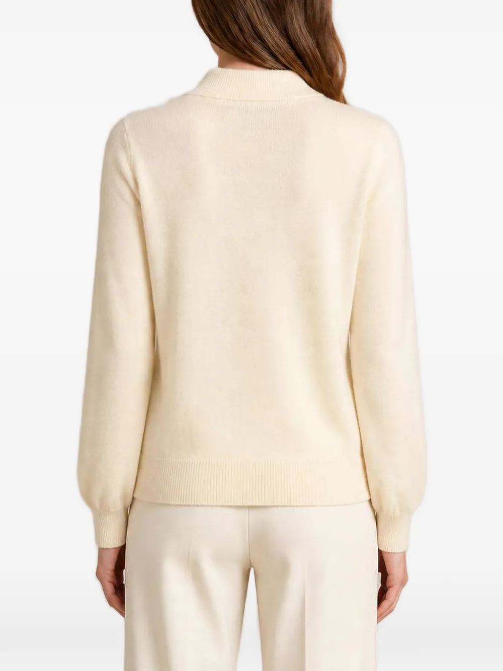 RETORI Gebreid poloshirt met knopen Beige