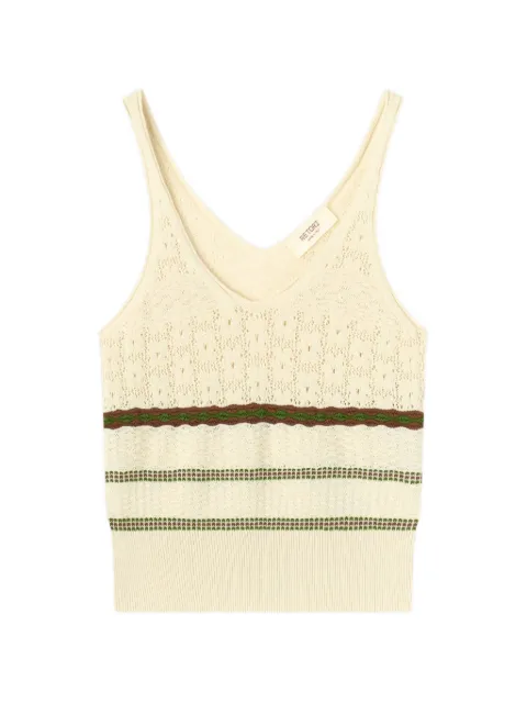 RETORI mix-stitch knit cotton top