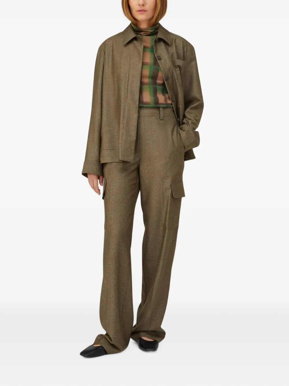 RETORI Broek met geborduurd logo Bruin