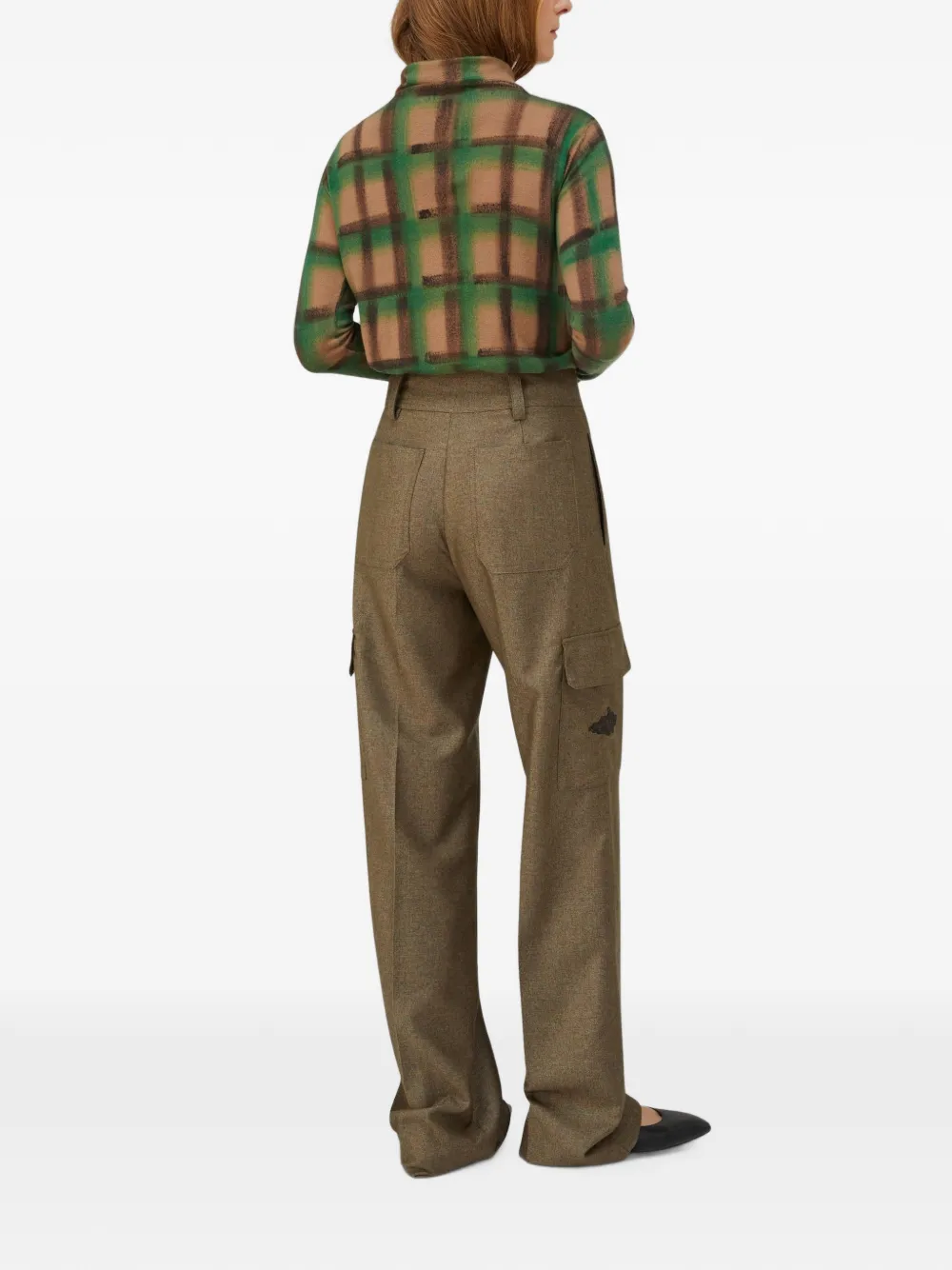 RETORI Broek met geborduurd logo Bruin