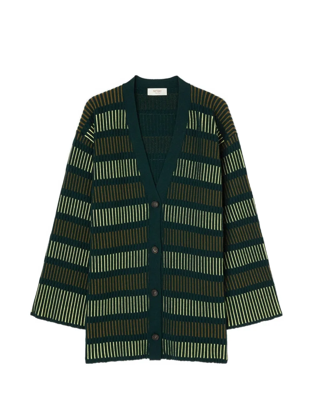RETORI jacquard-knit V-neck cardigan - Verde