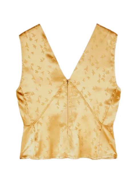 RETORI top con motivo en jacquard y pliegues