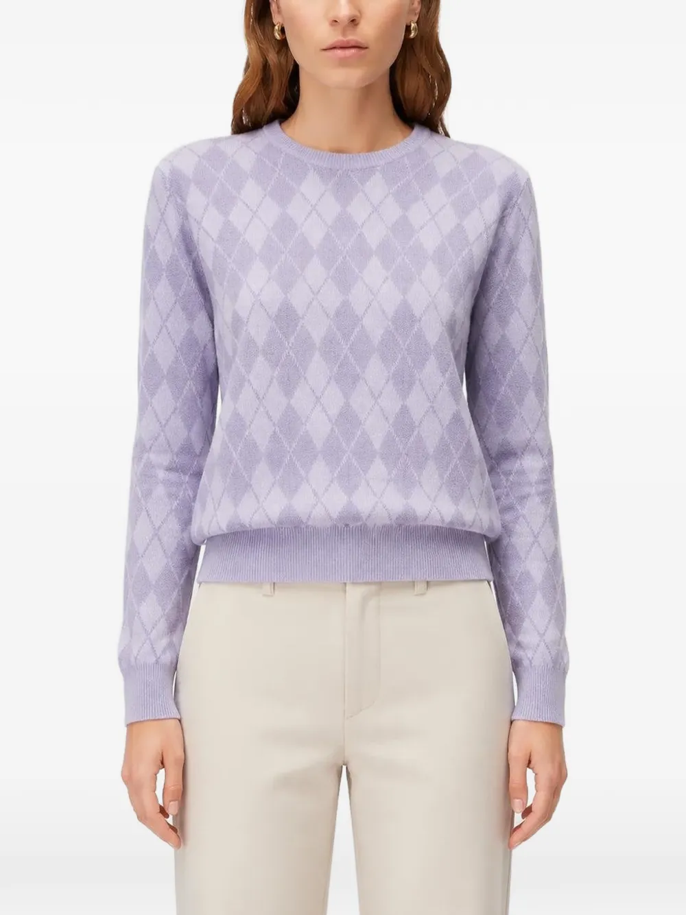 RETORI Trui met argyle-jacquard Paars