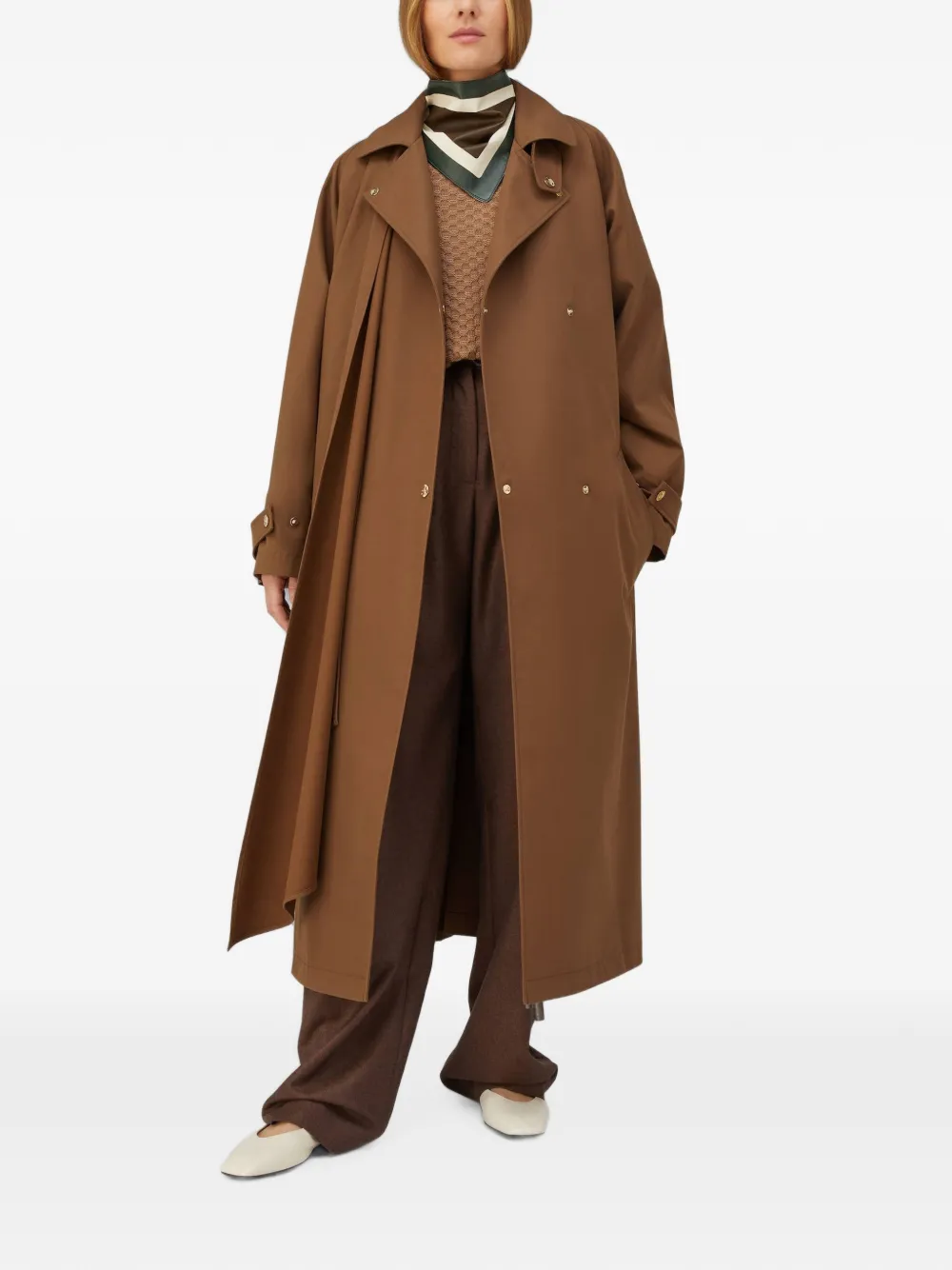 RETORI Heritage trenchcoat met ceintuur Bruin