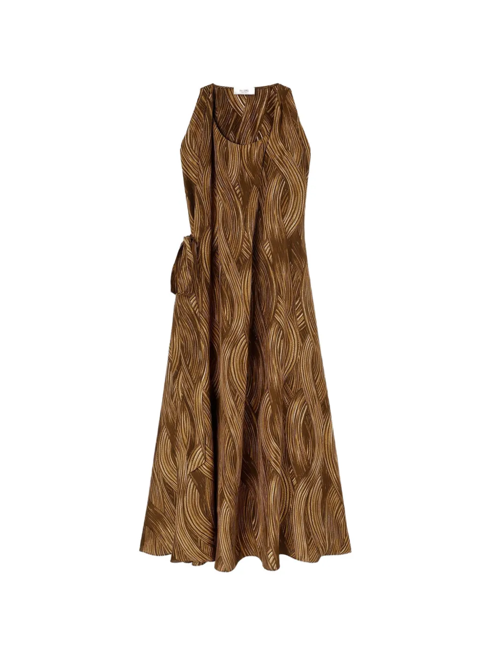 RETORI printed silk midi dress - Marrone