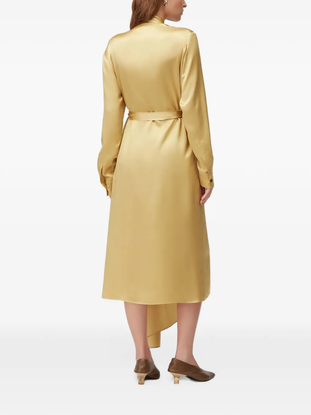 RETORI scarf-detail midi dress Geel