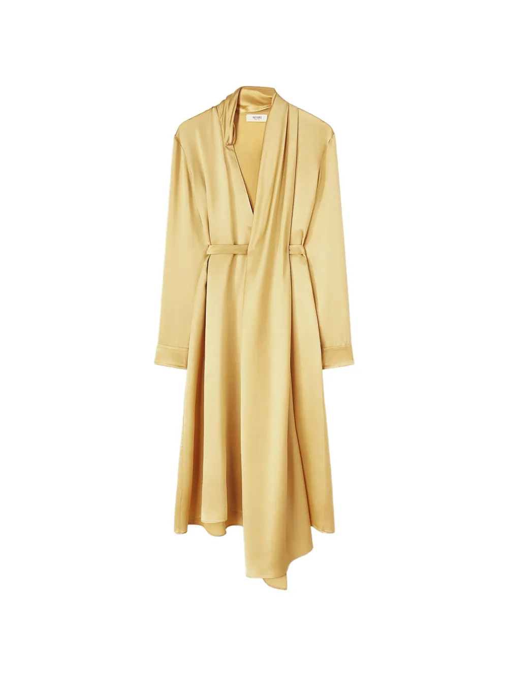 RETORI scarf-detail midi dress - Gelb