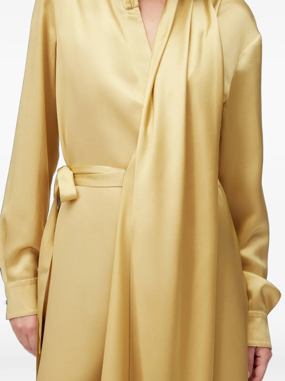 RETORI scarf-detail midi dress Geel