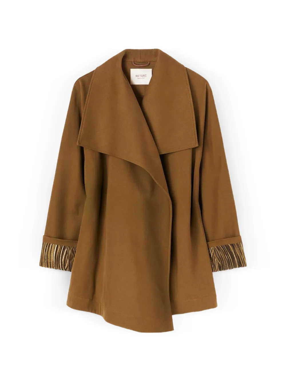 RETORI shawl-collar printed-lining jacket - Marrone