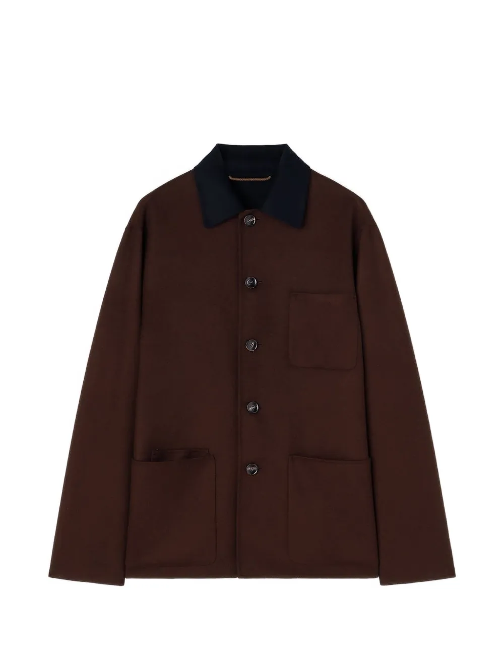 RETORI reversible virgin-wool overshirt - Marrone