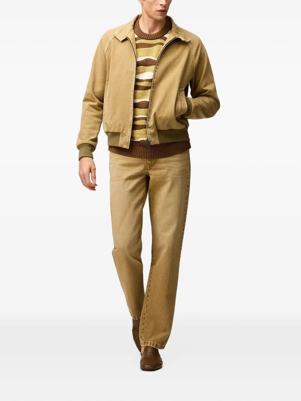RETORI Gebreide trui met golven-jacquard Bruin
