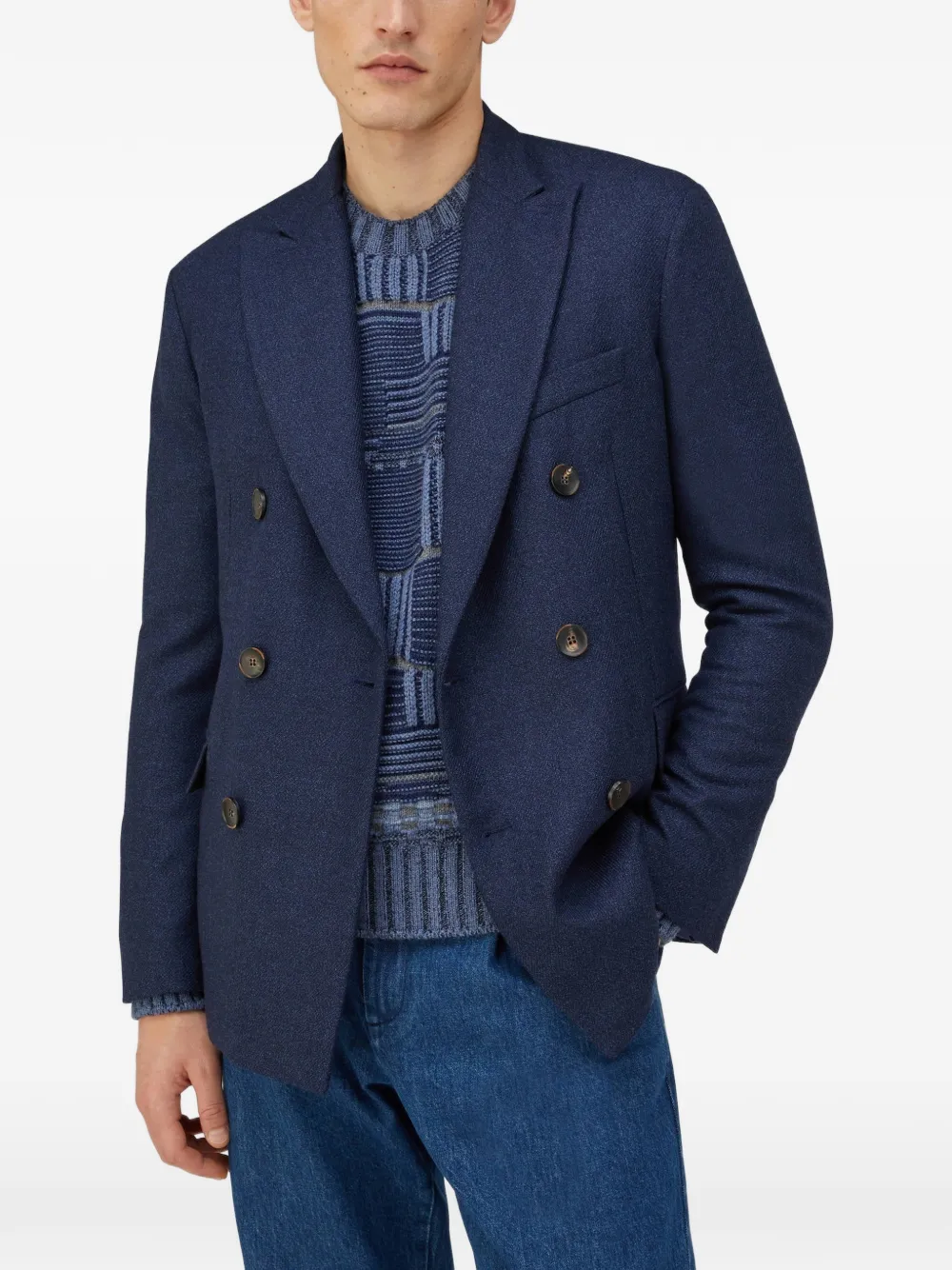 RETORI Blazer met dubbele rij knopen Blauw