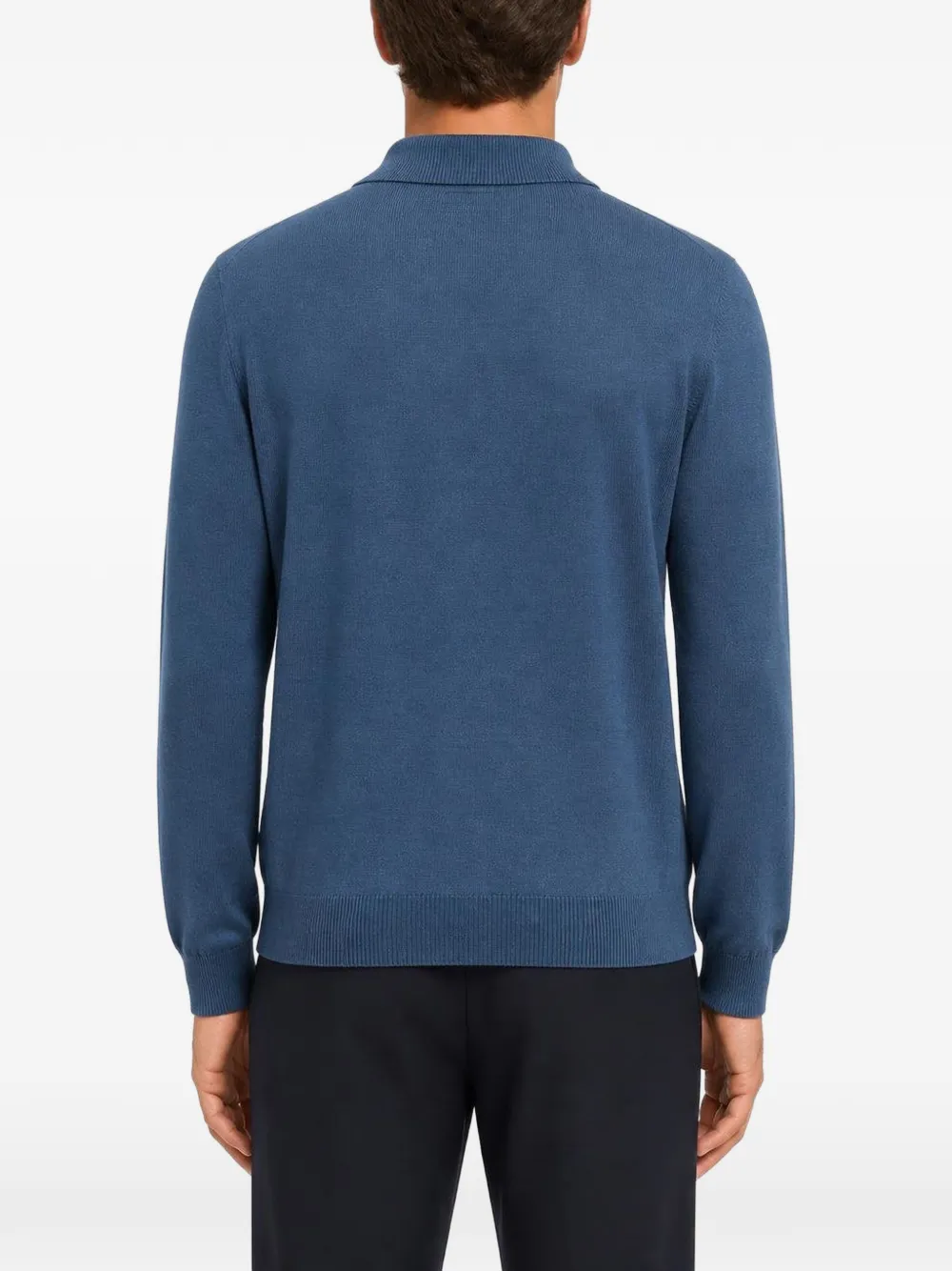 RETORI Poloshirt met lange mouwen en argyle-patroon Blauw